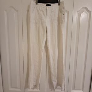 Sanctuary x Anthropologie White Linen Wide Leg Pants